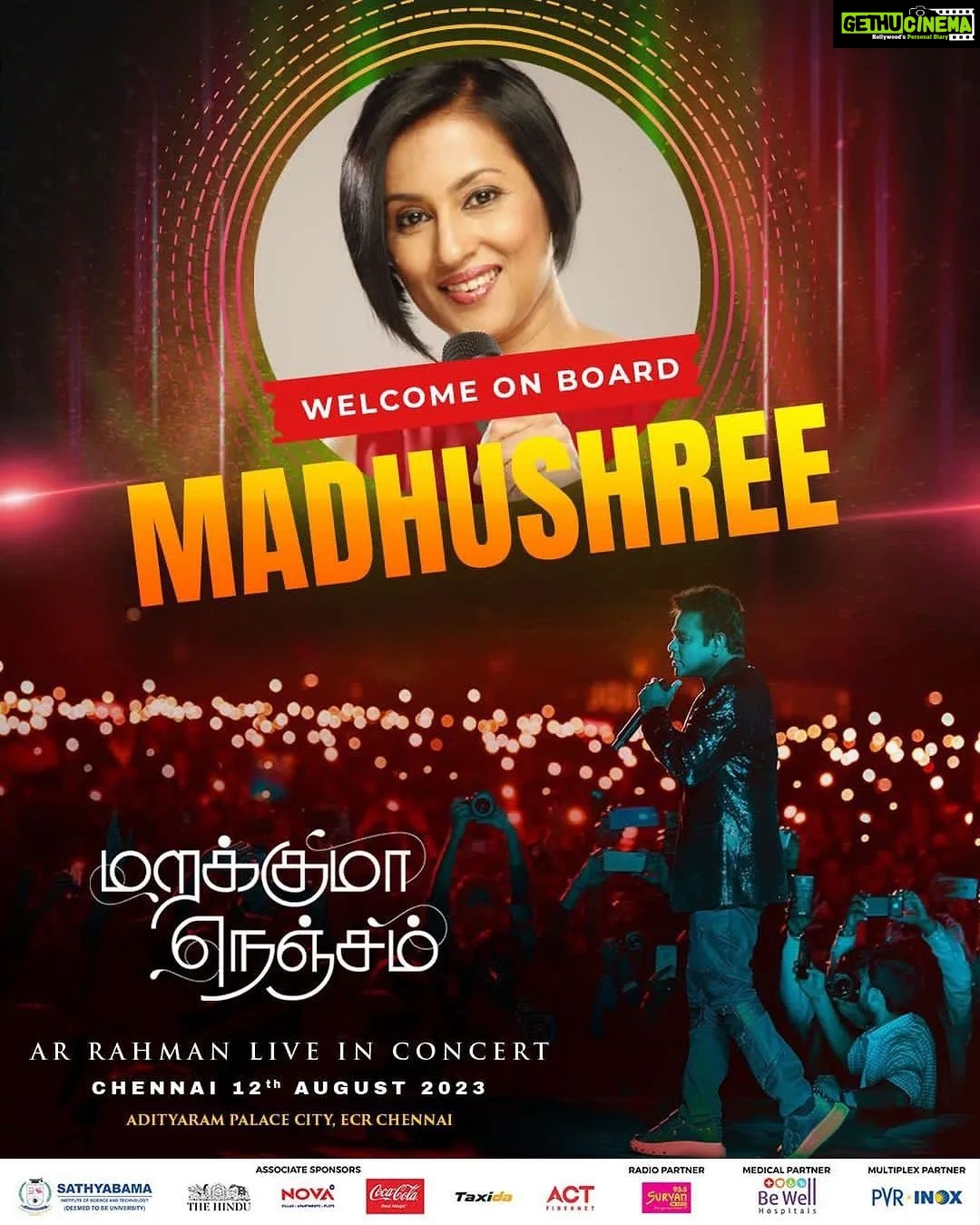 Madhushree Instagram - Grab your tickets for an unforgettable night of musical extravaganza! Here's the nightingale @madhushreemusic ji performing live in concert with her mentor and maestro @arrahman ji in Chennai! ❤️ . . . . #madhushree #madhushreelive #madhushreesongs #arrahmanconcert #arr #arrahman #arrahmanlive #arrahmansongs #Chennai #concert #liveshow Chennai, India