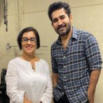 Madhushree Instagram - Remembering the song recording in the studio with #superstar #vijayantony #kalloorumpoove song . Such multitalented but very #humble person . #virupakshamovie