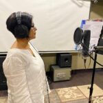 Madhushree Instagram - Remembering the song recording in the studio with #superstar #vijayantony #kalloorumpoove song . Such multitalented but very #humble person . #virupakshamovie