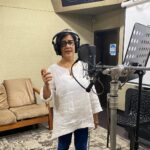 Madhushree Instagram - Remembering the song recording in the studio with #superstar #vijayantony #kalloorumpoove song . Such multitalented but very #humble person . #virupakshamovie