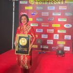 Madhushree Instagram – Thanks to #behindwoodgoldicon2023 awards for the best female playback singer for #mallipoo song .. in the presence of all the stars of southern industry #arrahman  #maniratnam  #strsimbu  #aluuarjun  #nayantara  and many more #shreyaghoshal  #shreyasharan #behindwoods #behindwoodsgoldicons