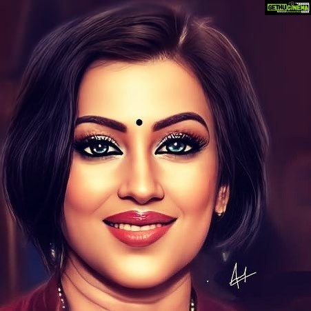 Madhushree Instagram - Is it me ..? Can’t believe, he made me so cute. Thanks to the talented #painter #artist #ananthu. ananthu #picture #potrait #dream #colour #photo #artist