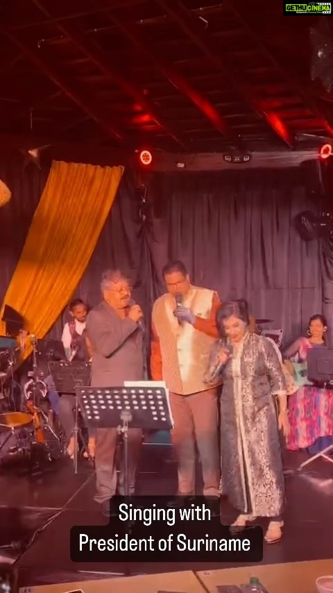 Madhushree Instagram - Honouring #moment #singing with #president of #suriname #chansantokhi ji .. great #program in #paramaribo #mingle @mingleparamaribo