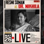 Mamta Mohandas Instagram – Presenting the incomparable Reshmi Soman as Dr. Nikhila from Live Movie – a character that exemplifies the courage and determination needed to fight the destructive effects of fake news. 📹

In cinemas May 26!

@livemovieofficial @soubinshahir @mamtamohan @shinetomchacko_official @priya.p.varrier @vkprakash61 @darrpanbangejaa24 @nitink283 @music24records @magicframes2011 @iamlistinstephen @actor_mukundan @iakksita23 @reshmi_soman11 @krishnapraba_momentzz
@trendsadfilmmakers  @nikhilspraveen @alphonsofficial @ash_krisz @rajeshnenmmara @radhagomaty 
@liju_prabhakar @nidad_k_n @manu_michael_joseph @sangeetha_janachandran @storiessocialofficial

#LiveMovie #SoubinShahir  #MamtaMohandas #ShineTomChacko  #PriyaVarrier #VKP #VKPrakash #JayarajKozhikode #Films24 #DarrpanBangejaa #NitinKumar #MagicFrames #ListinStephen