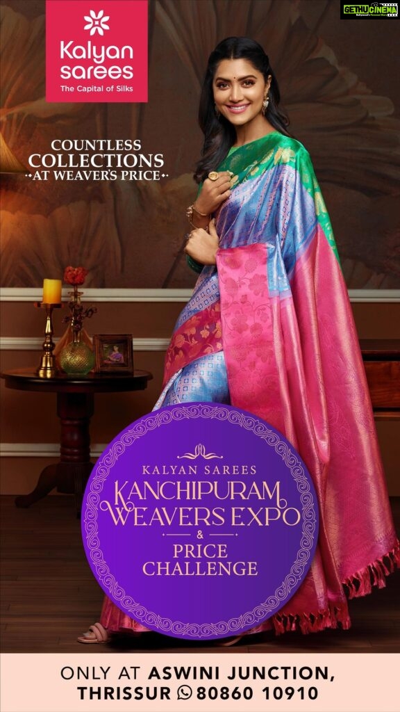 Mamta Mohandas Instagram - Kancheepuram Weavers Expo & Price Challenge. Fantastic choices of Kanchipuram Sarees at Unbeatable Prices. Visit today. Only at @kalyansarees Ashwini junction, Trissur.