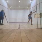 Mandira Bedi Instagram – Back to the #squashcourt after a month ❤️👊🏽