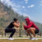 Mandira Bedi Instagram - Just two people who won’t let go a day of training wherever in the 🌎 they’ll be; be it a jungle.💪🏻 Corbett National Park