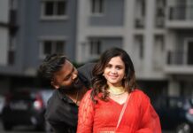 Manimegalai Instagram - Epdiyum Hussain indha Song enna paathu paada poradhilla. So naney insta music la pottukitten 😛 @mehussain_7 Outfit : @alankrita_by_swetha