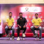 Manimegalai Instagram – Wow 🤩 What A Wonderful Day🥳 Yes We met This Beautiful Players Nd HadA Great Time🥰THALA Matum Missing But Sure We will Do That too 🙌🏽 #csk #wistelpodu  @dubeshivam @ajinkyarahane  @vision11official  P C : @dhanush__photography Leela Palace Hotel Chennai