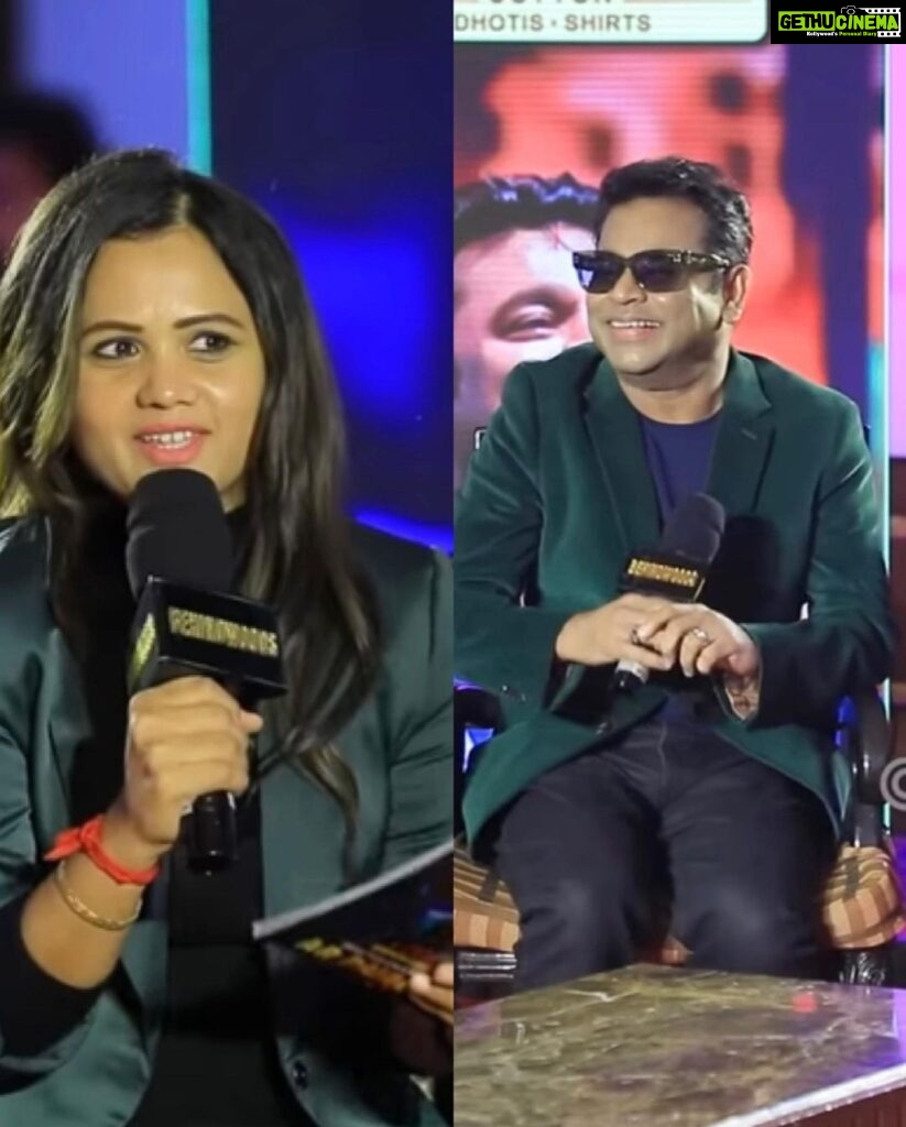 Manimegalai Instagram - Twinning with Isaipuyal ARR 🕺😍 Happy to Anchor A R Rahman Sir for a Spcl show. A day to be Cherished. Do watch it on @behindwoodsofficial Channel. Link on my Stories. And More Exclusive segments with Rahman sir s waiting for his fans 🫶 Stay tuned. #AnchorManimegalai #arr #arrahman