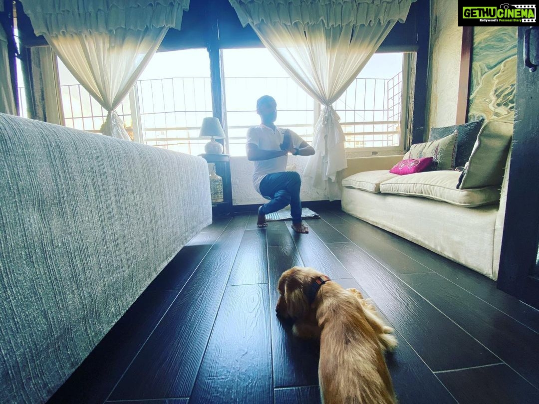 Manisha Koirala Instagram - Restarted #pranayama with @abhaybaba0505 ji this morning!! As a part of my preparation for trekking in coming month..increasing lunges capacity, building strength n flexibility!!
