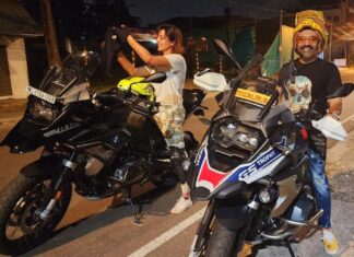 Manju Warrier Instagram - The fears I don't face, become my limits. Thank you for being there for me as such good friends and patient guides @soubinshahir @bineeshchandra (also for the pictures) You guys are super cool ❤️🤗 Important : Please wear proper riding gear while motorbiking. Pardon me for my ignorance in the pictures!