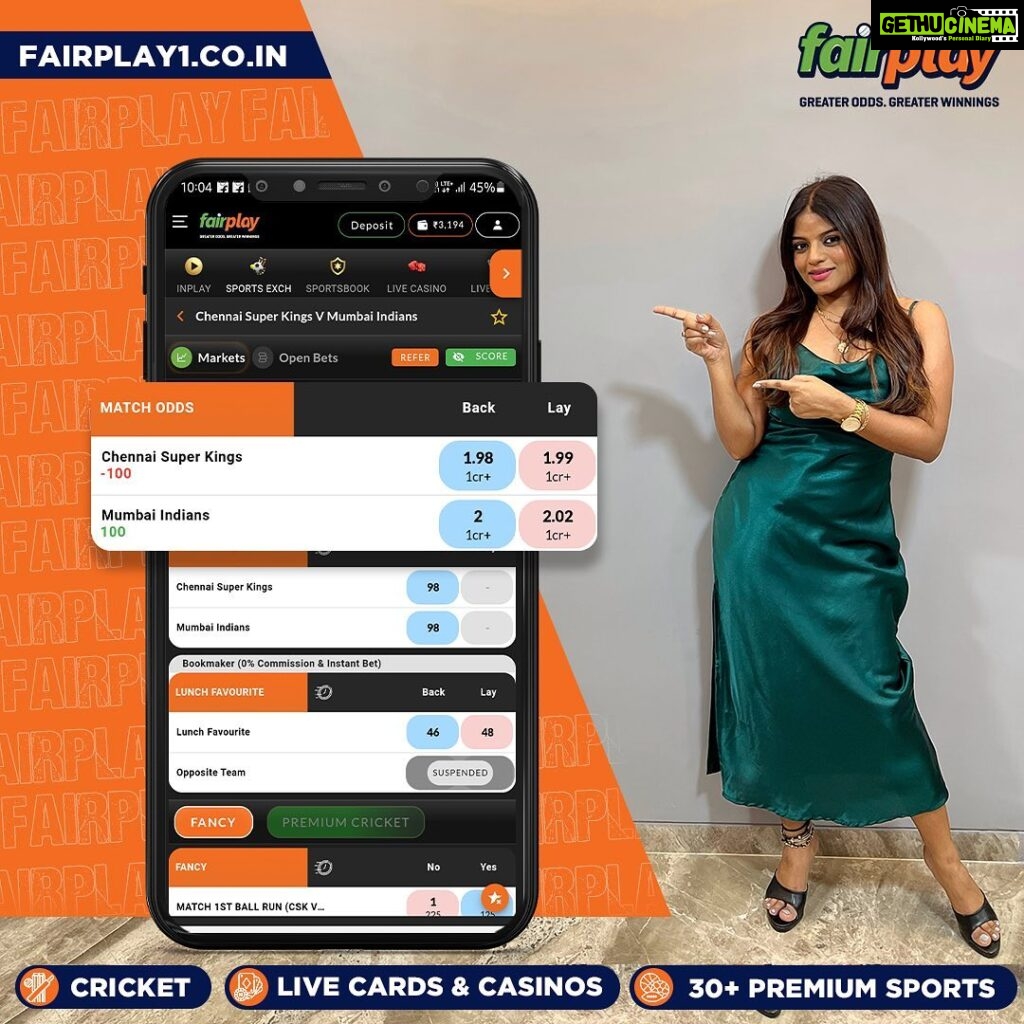Mitali Nag Instagram - Use Affiliate Code MITA300 to get a 300% first and 50% second deposit bonus. IPL is in an exciting second half, full of twists and turns. Don't miss out on placing bets on your favourite teams and players only with FairPlay, India's best sports betting exchange. 🏆🏏 Make it big by betting on your favorite teams and players. Plus, get an exclusive 5% loss-back bonus on every IPL match. 💰🤑 Don't miss out on the action and make smart bets with FairPlay. 😎 Instant Account Creation with a few clicks! 🤑300% 1st Deposit Bonus & 50% 2nd Deposit Bonus, 9% Recharge/Redeposit Lifelong Bonus/10% Loyalty Bonus/15% Referral Bonus 💰5% lossback bonus on every IPL match. 👌 Best Market Odds. Greater Odds = Greater Winnings! 🕒⚡ 24/7 Free Instant Withdrawals Setted in 5 Minutes Register today, win everyday 🏆 #IPL2023withFairPlay #IPL2023 #IPL #Cricket #T20 #T20cricket #FairPlay #Cricketbetting #Betting #Cricketlovers #Betandwin #IPL2023Live #IPL2023Season #IPL2023Matches #CricketBettingTips #CricketBetWinRepeat #BetOnCricket #Bettingtips #cricketlivebetting #cricketbettingonline #onlinecricketbetting @fairplay_india