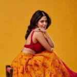 Nandana Varma Instagram - 💛 Costume @devraagh Styling @styled_by_arundev Photography and post production @plan.b.actions by @jibinartist Makeup: @vikas.vks.makeupartist Hair @nikhil_vks Studio @maxxocreative , @studio_maxxo Photography assist @dayonphotos, @rizwanmechoth, Special thanks to @huwais.majeed