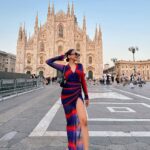 Nitibha Kaul Instagram – Mood as bright & colorful as the fit I decided to wear for this cute touristy day in Milano 🇮🇹

Wearing @labelankitajain 
Flats @hermes 
Bag @prada 
Sunnies @balenciaga 

#NKsHotGirlSummer #Milano #Duomo #TouristyDay #VisitMilan #Italy #SummerDress #ItalianSummer #EuroTrip #TravelGram Duomo di Milano, Milan, Italy