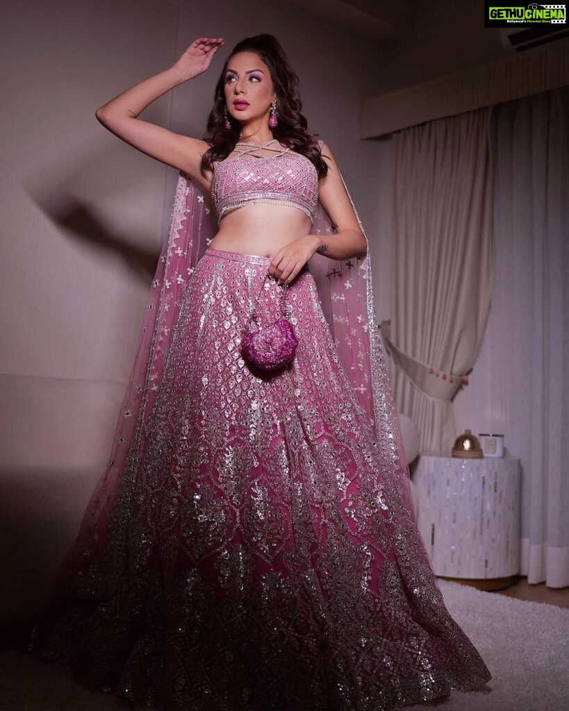 Nitibha Kaul Instagram - Living my Indian Barbiecore dreams in @falgunishanepeacockindia 💕 for the opening of @fdciofficial Couture Week ✨ Earrings @amamajewels Bag @douxamourindia MUA @shivolidogra_makeupartist Hair @hairgoalsbyjaya 📷 @jayshootin_ #FalguniShanePeacock #IndiaCoutureWeek #Barbiecore #PinkLehenga #BridalCouture #PinkAesthetic Delhi, India