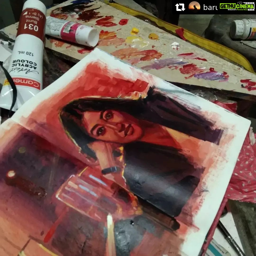 Paoli Dam Instagram - Bah! ❤️ Thank you so much . . #Repost @baruahsubrat Acrylic on paper Learning Trying to paint this amazing lady @paoli_dam ma'am . . #acrylic #artwork #portraiture #dailyart #artworld #camlinkokuyo #artistoninstagram #colours #study #portraitartist #sketchbook #contemporaryartist #contemporaryart #madewithcamel #actress #paolidam #sketching #realisticpainting #fanart #lovethis #thankyousomuch #sendinglove