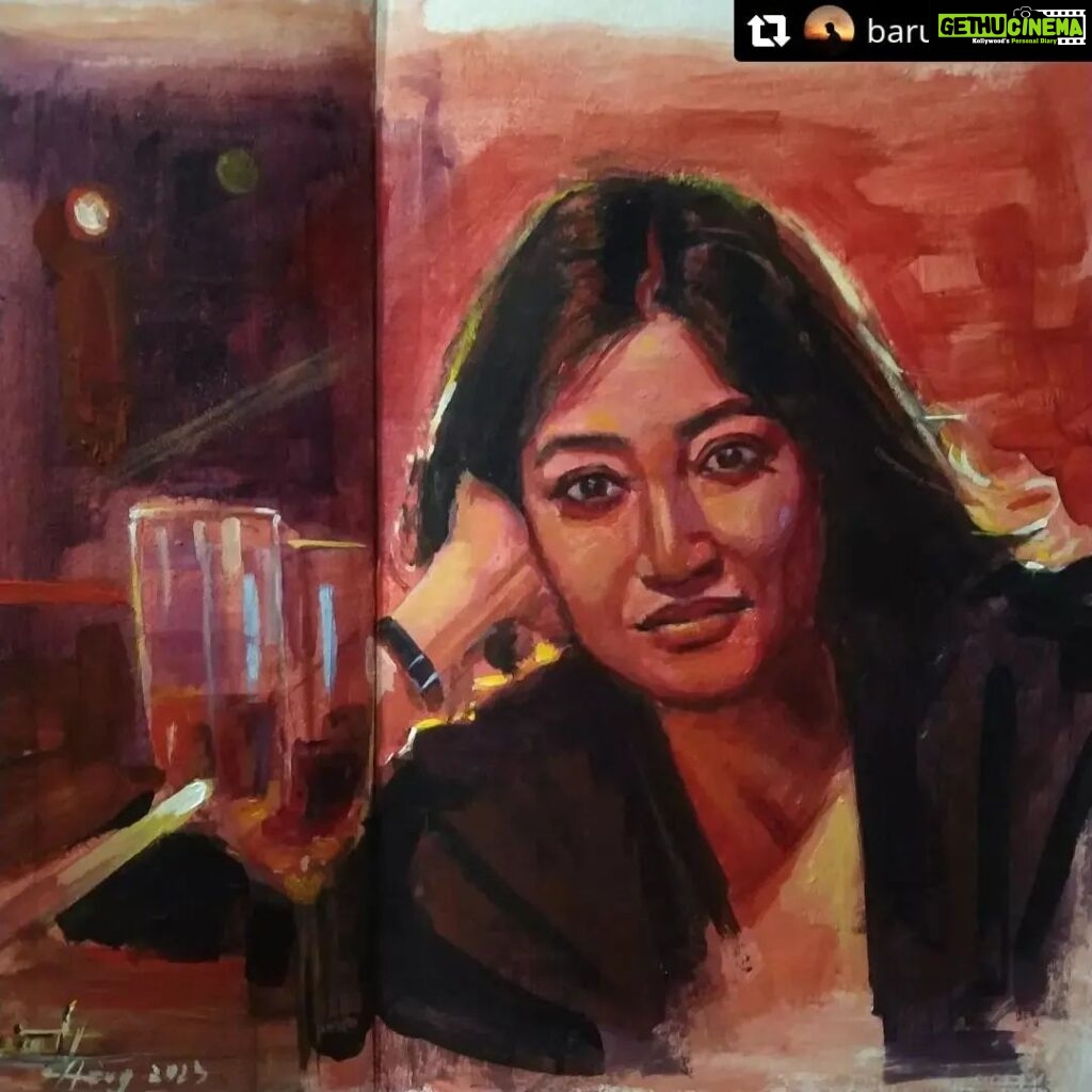 Paoli Dam Instagram - Bah! ❤ Thank you so much . . #Repost @baruahsubrat Acrylic on paper Learning Trying to paint this amazing lady @paoli_dam ma'am . . #acrylic #artwork #portraiture #dailyart #artworld #camlinkokuyo #artistoninstagram #colours #study #portraitartist #sketchbook #contemporaryartist #contemporaryart #madewithcamel #actress #paolidam #sketching #realisticpainting #fanart #lovethis #thankyousomuch #sendinglove