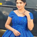 Papri Ghosh Instagram - I’m wearing my favorite blue at #skv #princess #blue #gown #favorite #color #actress #awards #suntv Nehru Indoor Stadium