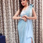 Paridhi Sharma Instagram - As you start to walk on the way, the way appears. Rumi #blue #dress #event #actress #banaras #posing Event By: @mallika_e_awadh Styled by @stylebyriyajn Outfit by @kmbykavita PR by @devampandeyofficial