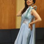 Paridhi Sharma Instagram - As you start to walk on the way, the way appears. Rumi #blue #dress #event #actress #banaras #posing Event By: @mallika_e_awadh Styled by @stylebyriyajn Outfit by @kmbykavita PR by @devampandeyofficial