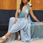 Paridhi Sharma Instagram - As you start to walk on the way, the way appears. Rumi #blue #dress #event #actress #banaras #posing Event By: @mallika_e_awadh Styled by @stylebyriyajn Outfit by @kmbykavita PR by @devampandeyofficial