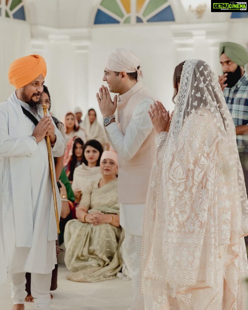 Parineeti Chopra Instagram - ARDAAS • Felt surreal to be blessed by the one and only, Jathedar of the Akal Takht Sahib, Singh Sahib Giani Harpreet Singh Ji. His sacred presence at our engagement meant everything to us. 🙏🏻