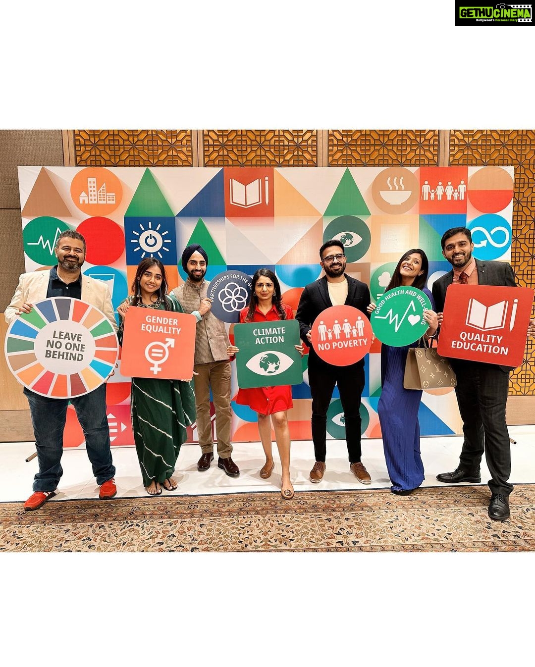 Prajakta Koli Instagram - In Delhi today with the @gatesfoundation Goalkeepers! 🥳 … Wearing @thepotplantclothing Sourced by @homerakhan3400 Delhi, India