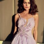 Priyanka Chahar Choudhary Instagram - Lavender love affair 💜 Photographer: @amitkhannaphotography Styled: by @stylingbyvictor @sohail__mughal___ Outfit: @anjumquershilabel Makeup & Hair: @celebsmakeupbysejal Assisted by: @styleby_antara Bracelet: @rubans.in Rings: @GoldenByRee × @MediaTribeIn Location: @novotelmumbaiairport x @volokal Team: @greenlight__media #priyankachaharchoudhary