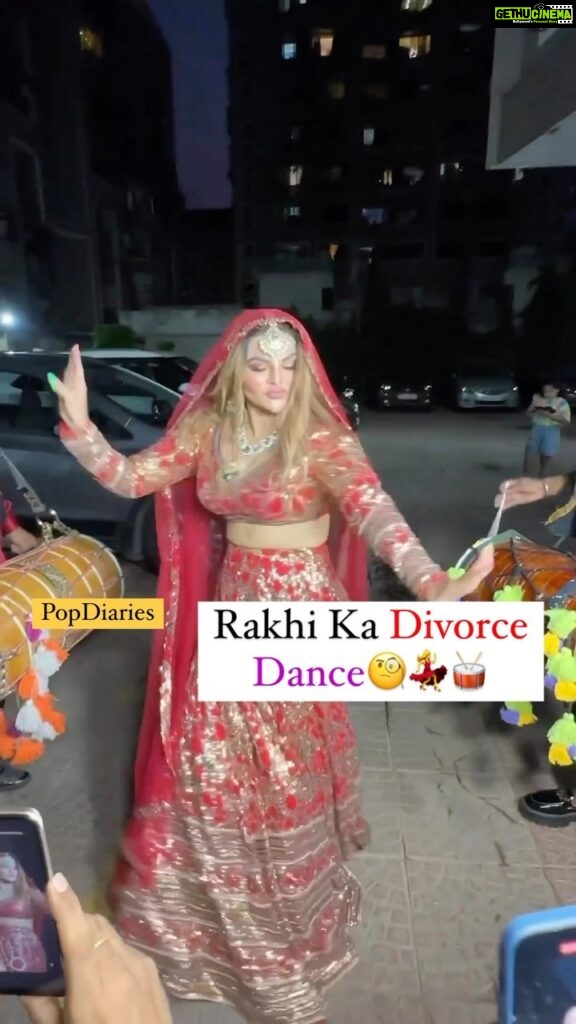 Rakhi Sawant Instagram - Entertainment Queen Rakhi Sawant is getting divorced from #adilkhan soon! Here’s how she is celebrating her separation by dancing on dhol beats!🥁💃 . . . . #rakhisawant #rakhi #divorce #adilkhandurrani #bollywoodnews #divorceparty #bollywood #popdiaries
