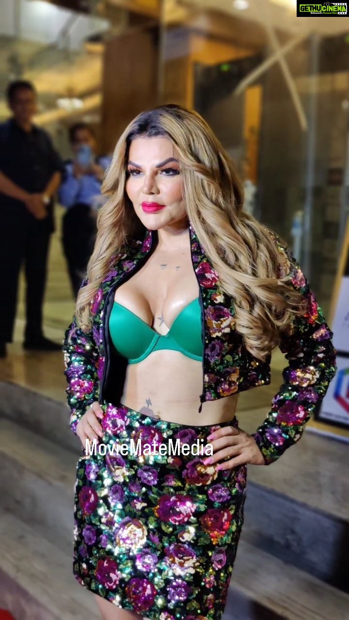 Rakhi Sawant Instagram - Rakhi Sawant Spotted At Golden Girls Award Show . . . #rakhisawant #actress #bollywood #hottie #entertainer #goldengirls #goldengirlawards #moviematemedia #dhananjayfilmy #khulahaimerapinjara