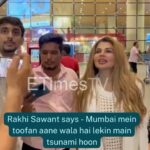 Rakhi Sawant Instagram - @rakhisawant2511 returns from Dubai, chats with paps says 'Mumbai mein toofan aane wala hai lekin main tsunami hoon' . . #rakhisawant #biggbossott #biggboss