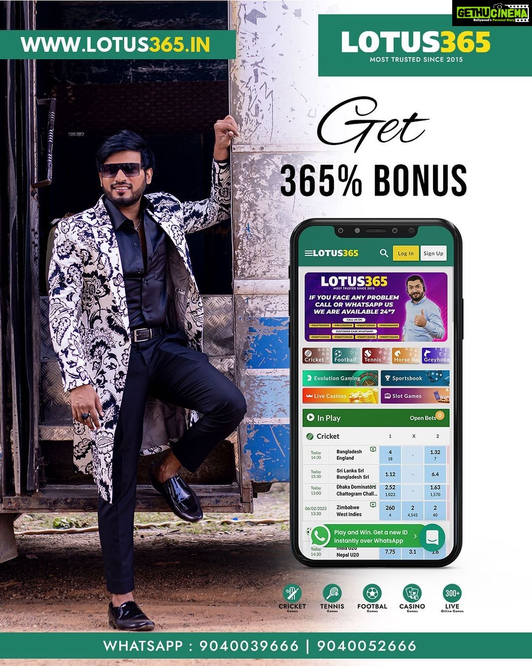 Rakshan Instagram - @Lotus365world India's 1st Licensed and Most Trusted Cricket & Real Money Gaming App www.LOTUS365.in is here! Register now! 💰1 To 1 Customer Support On Whatsapp 24*7 💰INSTANT ID creation In 1 Minute 💰Free instant withdrawals 24*7 💰No Tax On Winning 💰Over 1 Crore + Users Whatsapp - +919479472667 +919479470486 Calling Number - +91 8297930000 +91 8297320000 Link In Bio 🔗Download Now! Www.lotus365.in