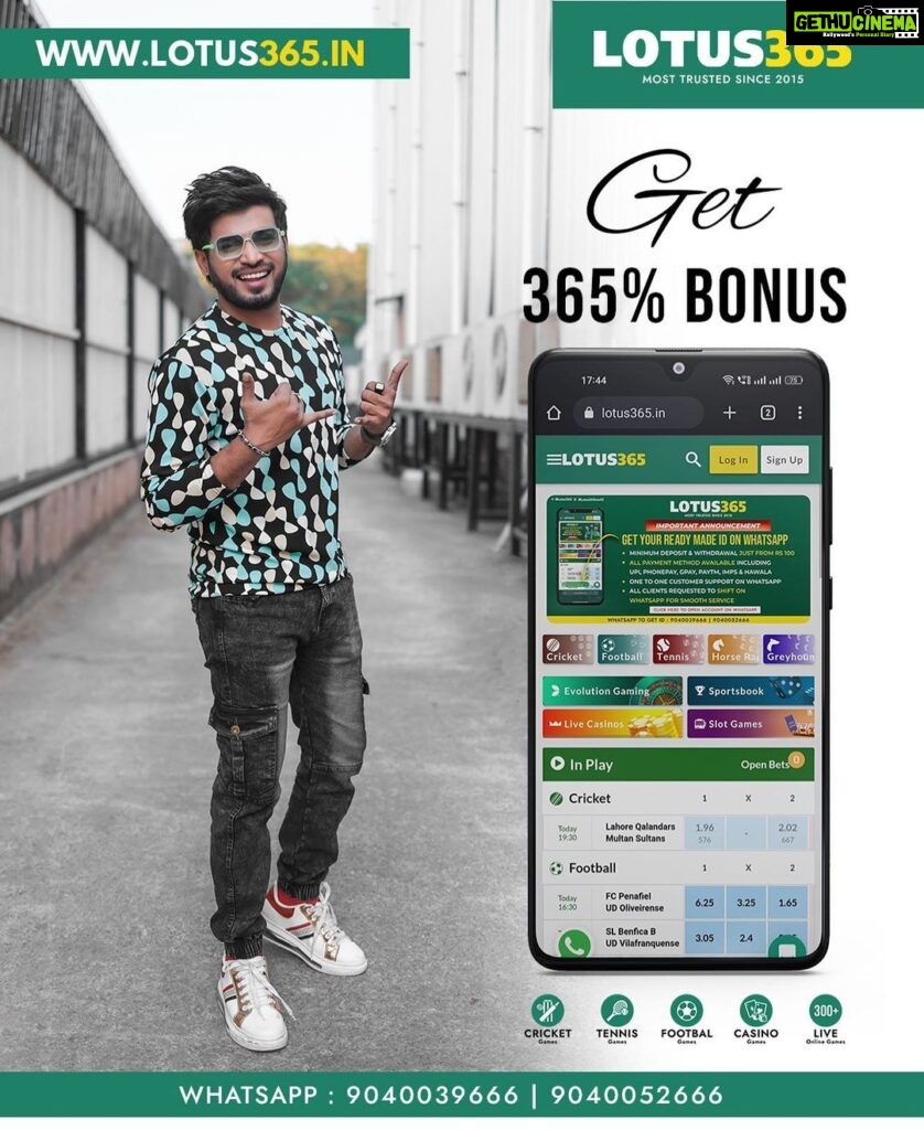 Rakshan Instagram - @Lotus365world - Most Trusted Cricket & Real Money Gaming App www.LOTUS365.in is here! Register now! 💰1 To 1 Customer Support On Whatsapp 24*7 💰INSTANT ID creation In 1 Minute 💰Free instant withdrawals 24*7 💰300+ premium sports and Live cards and casino games 💰Over 1 Crore + Users 💰100% safe, secure and trustworthy Whatsapp - +919479472184 +919479470486 Calling Number - +91 8297930000 +91 8297320000 PLAY, SLAY, WIN AND REPEAT! #Lotus365 #winmoney #bigprofits #t20cricket