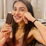 Rakul Preet Singh Instagram – Cos there is nothing that a yummy chocolate can’t solve .. Happpy world chocolate day !! ❤️ #eatbutwithmoderation