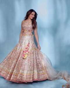 Rakul Preet Singh Instagram - I loved walking for the brand @gopivaiddesigns and enjoyed  launching their SS23 collection FIZA with @timesfashionweek
.
Wearing a beautiful ethereal Lehenga from this collection FIZA  which means summer breeze. 
The collection is soft, cool and easy to wear, full of mirrors and pastel colors, joyful and just perfect for  Indian summer wedding!