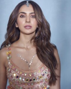 Rakul Preet Singh Instagram - I loved walking for the brand @gopivaiddesigns and enjoyed launching their SS23 collection FIZA with @timesfashionweek . Wearing a beautiful ethereal Lehenga from this collection FIZA which means summer breeze. The collection is soft, cool and easy to wear, full of mirrors and pastel colors, joyful and just perfect for Indian summer wedding!