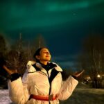 Rakul Preet Singh Instagram – Dancing through the northern lights 💜 a night so magical , a night so blessed 💜 grateful 😇 

@ourfinland @visitrovaniemi @apukkaresort @fameistastudios