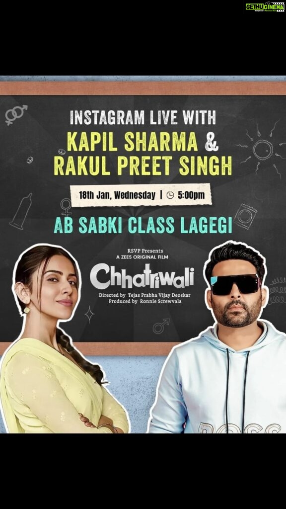 Rakul Preet Singh Instagram - #MasterClassWithKapil was a perfect start for what’s more to come in #ChhatriwaliOnZEE5! Premieres in just 2 days.