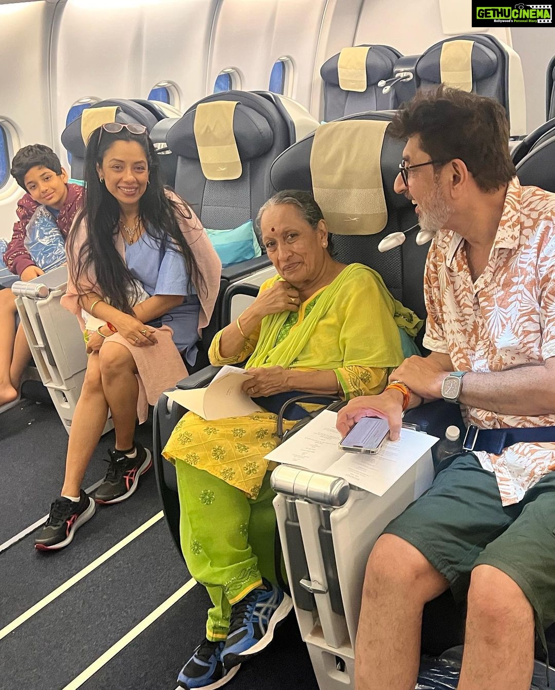 Rupali Ganguly Instagram - Vacaymode on 💃🥰Mummy Chali Mauritius 🇲🇺💃 (A very special trip …. My mummys first time outside India ❤️🧿🧿🧿) #mauritius #vacaymode #vacation #mummy #rupaliganguly #anupamaa #instagood #traveldiaries #airportdiaries #t2 Mauritiusnow #jaimatadi #mumbaiairport #airmauritius #jaimahakal #rudranshverma @rajaniganguly @vijayganguly Styled by @thedotdiary @thedottstyle Outfit by @richagoenka
