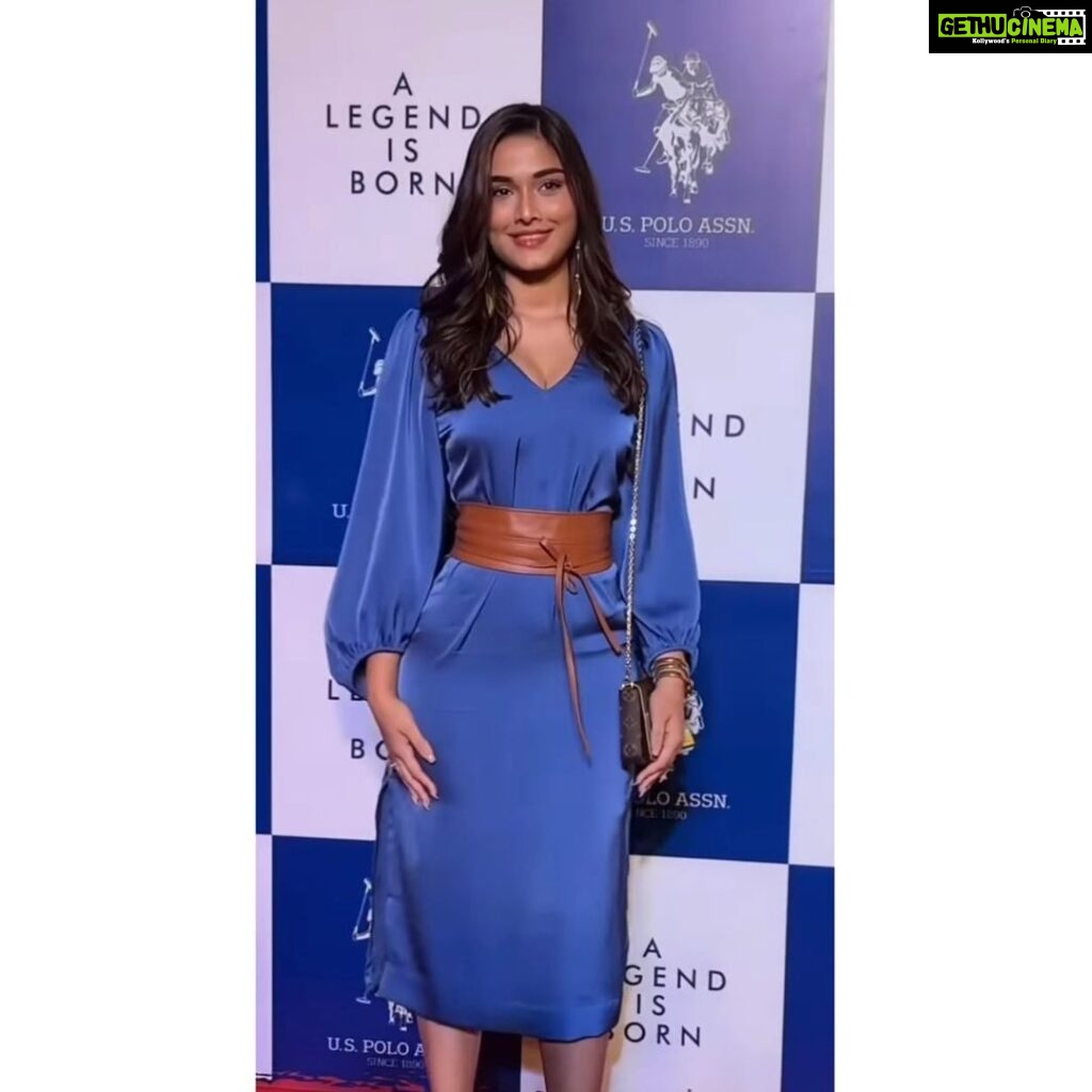 Saiee Manjrekar Instagram - Donned in this chic and comfortable dress by @uspoloassnindia for ‘A Legend is Born’ event. Check out www.uspoloassn.in and shop now for your favorite looks online! #ALegendIsBorn #USPoloAssn #USPAstyle