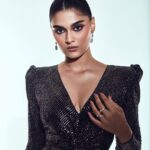 Saiee Manjrekar Instagram - felt like a 🪩 Gown @liastubllaofficial Jewellery @anmoljewellers Heels @louboutinworld Styling @who_wore_what_when Photography @chandrahas_prabhu Hair @snigdha_hairandmakeup Makeup @anumariyajose