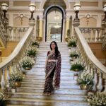 Sayyeshaa Saigal Instagram - Simplicity never goes out of style! ❤️ #keepingitsimple #saree#love#bestfriend#wedding#mysore#makingmemories#funtimes#ootd#instagood#indiangirl#palace#classic Lalitha Mahal Palace Mysore