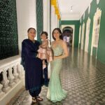 Sayyeshaa Saigal Instagram - My happiness in a frame! ❤️❤️ #mommy#baby#us#love#family#makingmemories#wedding#fun#mysore#travel#instadaily#cocktail#gown#instalove Lalitha Mahal Palace Mysore