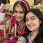 Sayyeshaa Saigal Instagram - Shubi and Vishal! ❤️ Couldn’t be happier for this amazing couple! Wishing you both a lifetime of happiness and togetherness! Love you both! 😘😘 #vishforshubs @shubra.aiyappa @vishalsivappa @shhaheen @arianajofficial #wedding#bestfriend#beautiful#bride#groom#goodtimes#makingmemories#mysore#january#2023 Lalitha Mahal Palace Mysore