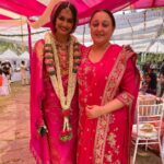 Sayyeshaa Saigal Instagram - Shubi and Vishal! ❤️ Couldn’t be happier for this amazing couple! Wishing you both a lifetime of happiness and togetherness! Love you both! 😘😘 #vishforshubs @shubra.aiyappa @vishalsivappa @shhaheen @arianajofficial #wedding#bestfriend#beautiful#bride#groom#goodtimes#makingmemories#mysore#january#2023 Lalitha Mahal Palace Mysore
