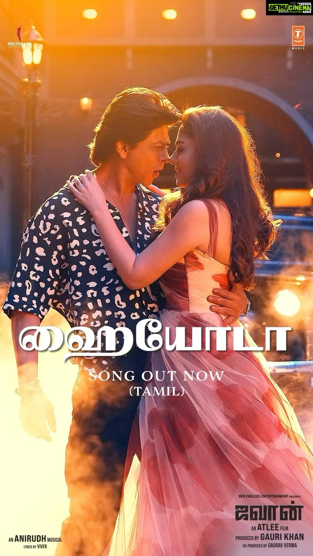 Shah Rukh Khan Instagram - காதல் அளவிட முடியாததாகவும், கவலையற்றதாகவும், எல்லையற்றதாகவும் இருக்க வேண்டும். ஜவானின் காதலும் அப்படியே! #Hayyoda பாடல் இப்போது வெளியாகி உள்ளது Kaadhal alavida mudiyadhadhagavum, kavalaiyatradhagavum, yellaiatradhagavum iruka vendum. Jawan’in Kaadhalum appadiye! #Jawan