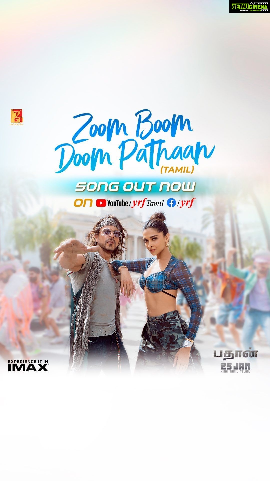 Shah Rukh Khan Instagram - Party Aarambikalaama? #ZoomBoomDoomPathaan song out now. Celebrate #Pathaan with #YRF50 only at a big screen near you on 25th January, 2023. Releasing in Hindi, Tamil and Telugu. @deepikapadukone | @thejohnabraham | #SiddharthAnand | @yrf | @VishalDadlani | @ShekharRavjiani | @haricharanmusic | @sunithasarathy | @madhankarky | @BoscoMartis | @caesar2373