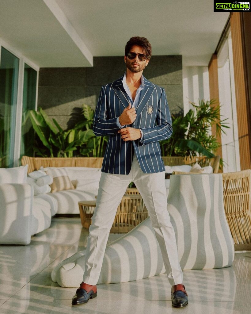 Shahid Kapoor Instagram - BLUE DADDY Shot by: @mayank_mudnaney Makeup: @james_gladwin_ Makeup assistant: @mahendra.kanojia Hair by: @aalimhakim Hair assistant: @shahrukhshaikh9519 Outfit: @snbyshantanunikhil Sunglasses: @prada @turakhiaopticians Style by: @styledbychandani @style.cell Style team: @thecrazy_fattygirl Dressman: @thebombaydressman Managed by: @chanchal_dsouza Digital agency: @59thparallel Security: @parvez_pzee PR agency: @think_talkies