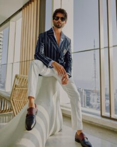 Shahid Kapoor Instagram - BLUE DADDY

Shot by: @mayank_mudnaney 
Makeup: @james_gladwin_ 
Makeup assistant: @mahendra.kanojia 
Hair by: @aalimhakim
Hair assistant: @shahrukhshaikh9519 
Outfit: @snbyshantanunikhil
Sunglasses: @prada @turakhiaopticians
Style by: @styledbychandani @style.cell 
Style team: @thecrazy_fattygirl
Dressman: @thebombaydressman 
Managed by: @chanchal_dsouza 
Digital agency: @59thparallel 
Security: @parvez_pzee 
PR agency: @think_talkies